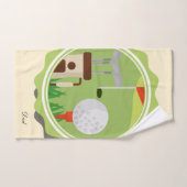Golf Theme Yellow Fathers Day personaliseren Bad Handdoek (Handdoek)
