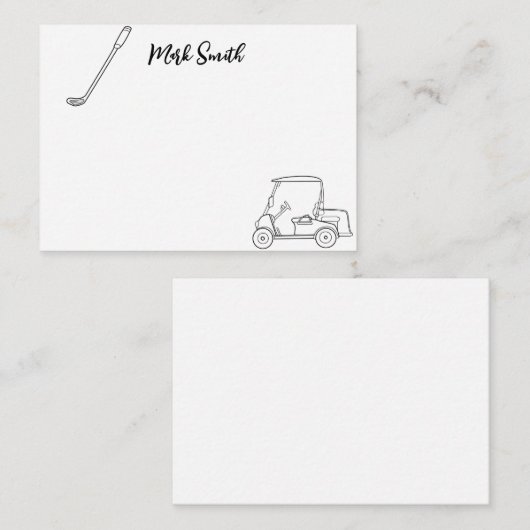 Golf themed with Name for golfer Note Card Notitiekaartje (Voorkant / Achterkant)
