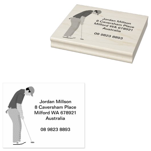 Golf Thgerespecteerd Rubberstempel (Gestempeld)