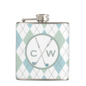 Golf Thgerespecteerde Argyle Gepersonaliseerd Mono Heupfles (Voorkant)