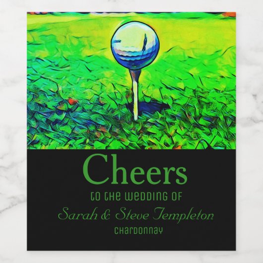 Golf Thgerespecteerde Wedding Wine Labels Wijn Etiket (Enkel label)