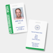 Golf Toernooi Beveiliging Media Pass Badge (Front & Back)