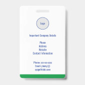 Golf Toernooi Beveiliging Media Pass Badge (Back)