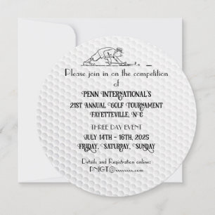 Golf Toernooi Golfbal Uitnodiging