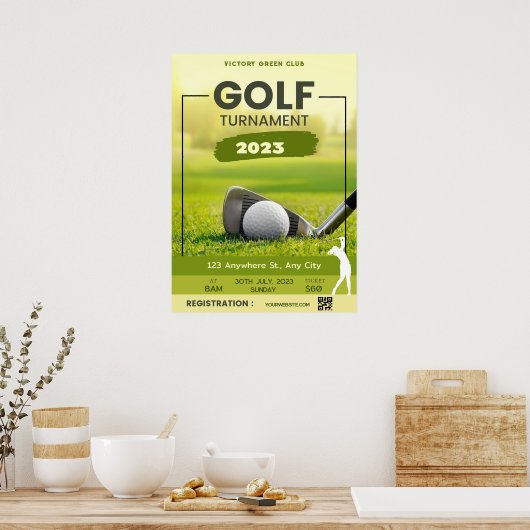 Golf Toernooi Uitnodiging personaliseren Poster (Keuken)
