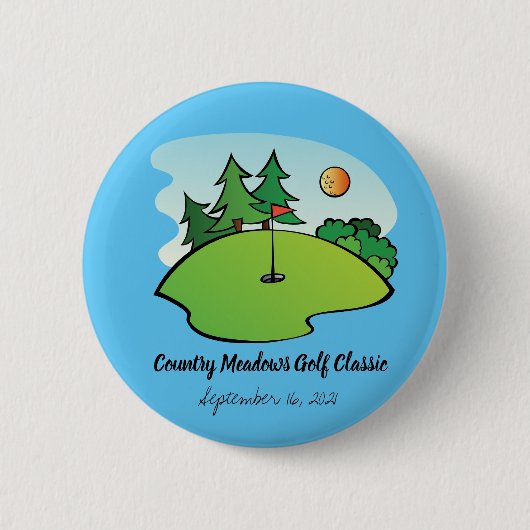 Golf Tournament Charity Event Business Button (Voorkant)