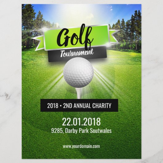 Golf Tournament Charity Flyer-Poster Flyer (Voorkant)