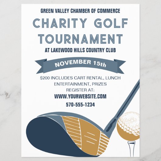 Golf Tournament Event Custom Flyer (Voorkant)