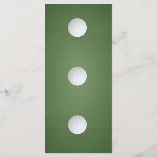 Golf Tournoi Réception ⛳ Dîner Menu (Dos)