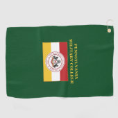 GOLF TOWEL (groen) met PMC FLAG logo Golfhanddoek (Horizontaal)
