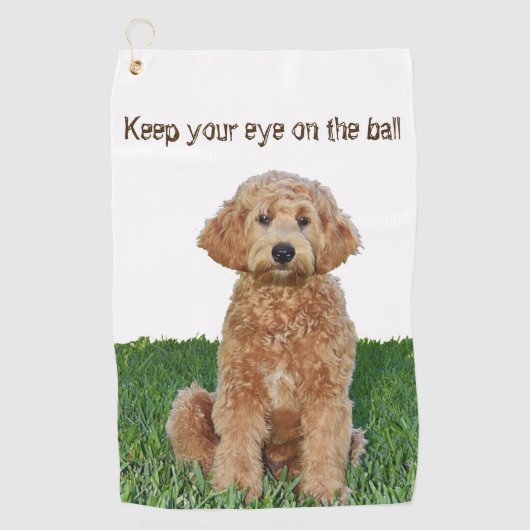 Golf Towel met gouden doodle Golfhanddoek (Voorkant)