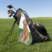 Golf Towel met gouden doodle Golfhanddoek (Groen)
