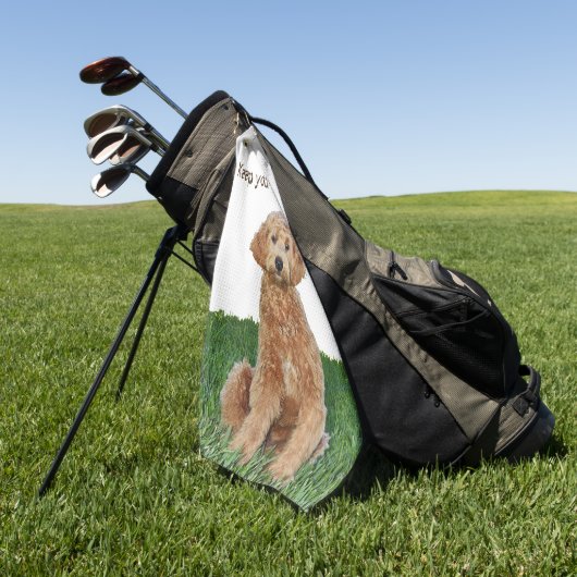 Golf Towel met gouden doodle Golfhanddoek (Groen)