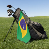 Golf Towel met vlag van Brazilië Golfhanddoek (Groen)