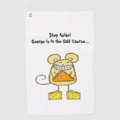 Golf Towel Mouse Cheese Pizza  Golfhanddoek (Voorkant)