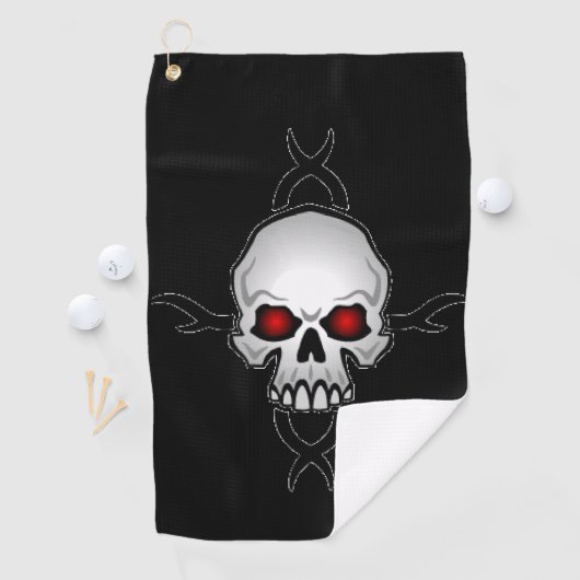 Golf Towel Skull Golfhanddoek (Insitu)