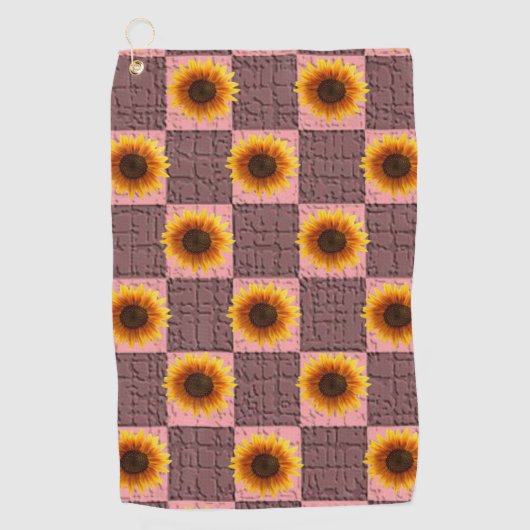 Golf Towel Sunflower Golfhanddoek (Voorkant)