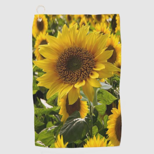 Golf Towel Sunflower Golfhanddoek (Voorkant)