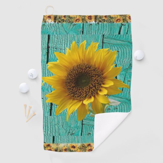 Golf Towel Sunflower Golfhanddoek (Insitu)