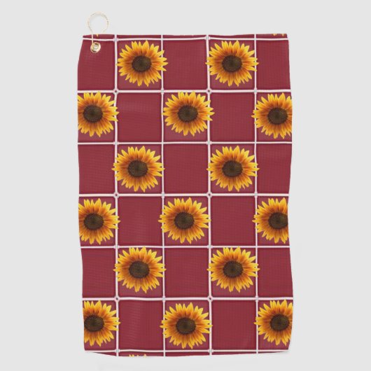 Golf Towel Sunflower Golfhanddoek (Voorkant)