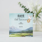 Golf Trouwring op de golfbaan Kaart (Staand voorkant)