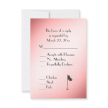 Golf Trouwthema Roze RSVP met Menu Keuze