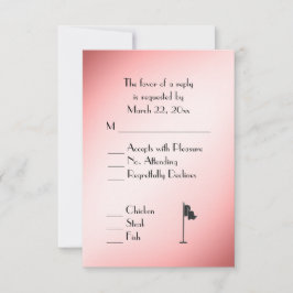 Golf Trouwthema Roze RSVP met menu selectie