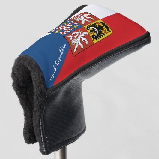 Golf Tsjechië & vlag/Tsjechisch Golf Clubs Golfheadcover (3/4 voorkant)