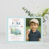 Golf Turning Fore 4e anniversaire Invitation photo (Debout devant)