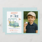 Golf Turning Fore 4e anniversaire Invitation photo (Devant / Derrière)