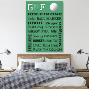 GOLF-typografie Canvas Afdruk
