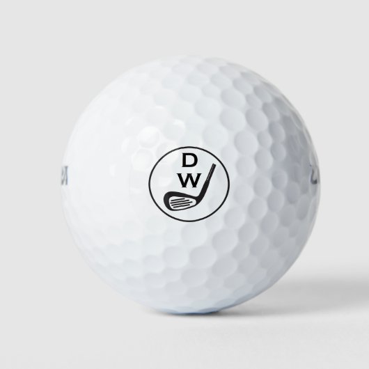 Golf Typographie moderne initiales monogramme balles de (Devant)