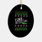 Golf Ugly Kerstmis Keramisch Ornament (Rechts)
