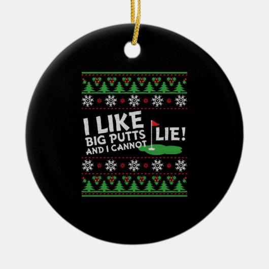 Golf Ugly Kerstmis Keramisch Ornament (Voorkant)