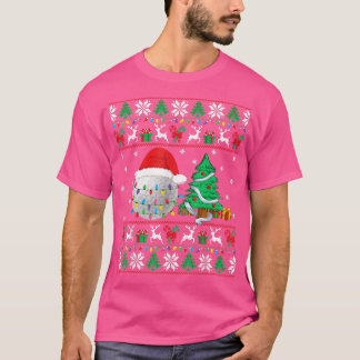 Golf Ugly KerstSweater Golf Player Xmas Light T-shirt