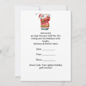 Golf Ugly Sweater Christmas Party Invitation Kaart (Achterkant)