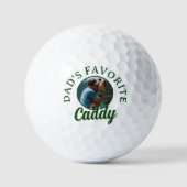 Golf Vader Favoriete Caddie Aangepaste Naam  Golfballen (Voorkant)