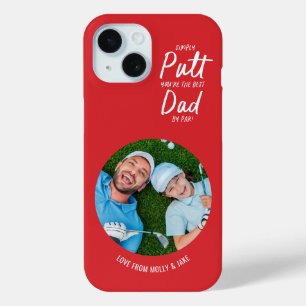 Golf vader moderne rode typografie foto cadeau
