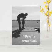 Golf Vaderdag Foto "Fore a Great Dad" Kaart (Gele Bloem)