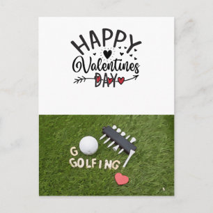 Golf Valentijnsdag met golfballen voor Golfer Briefkaart