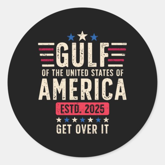 Golf van Amerika 2025 Patriottisch Ronde Sticker (Voorkant)