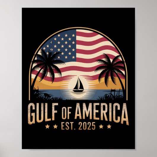 Golf van Amerika 2025 retro Amerikaanse FLA Poster (Voorkant)