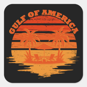 Golf van Amerika  Amerikaans patriottisch ontwerp Vierkante Sticker