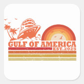 Golf van Amerika Amerikaans patriottisch Vierkante Sticker (Voorkant)