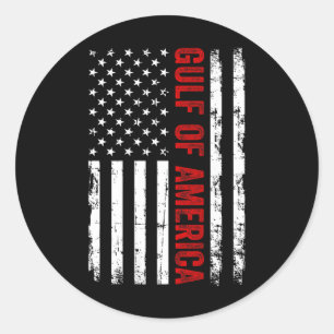 Golf van Amerika EST 2025 Amerikaanse vlag Patriot Ronde Sticker