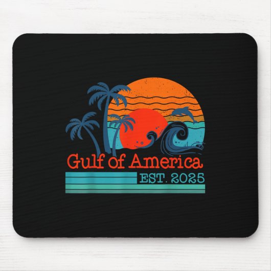 Golf van Amerika EST 2025 Retro Beach Muismat (Voorkant)