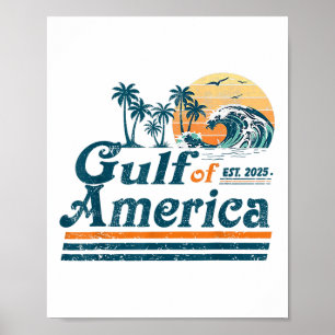 Golf van Amerika EST 2025 Retro Beach Poster