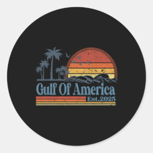 Golf van Amerika EST 2025 Retro Beach Ronde Sticker