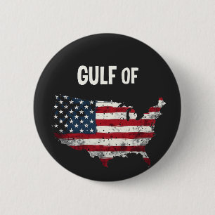 Golf van Amerika Grappig Trump USA Kaart Vlag Ronde Button 5,7 Cm