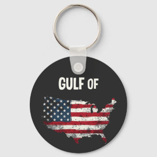 Golf van Amerika Grappig Trump USA Kaart Vlag Sleutelhanger